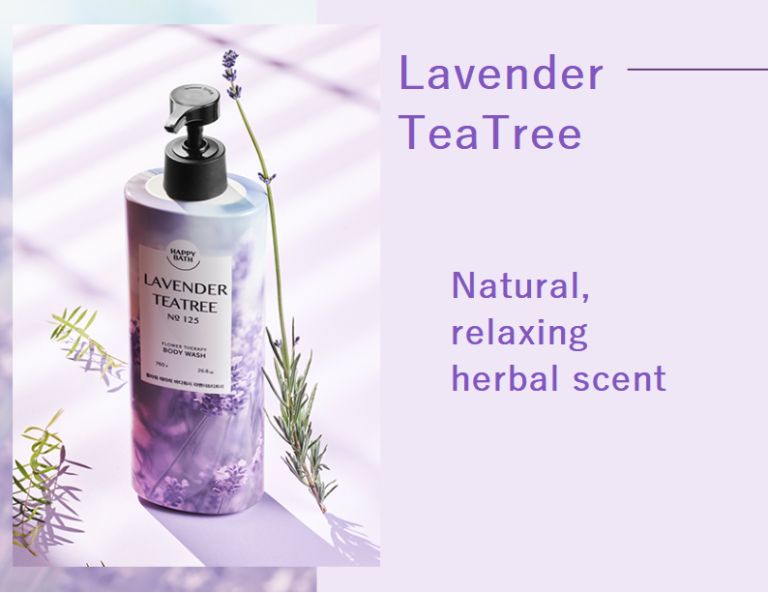 (Happy Bath) Flower Therapy Body Wash 760g (Lavender Teatree)