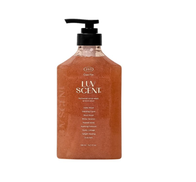 (LUVSCENT) Cozy Fire Cedarwood Scrub Body Wash 500ml
