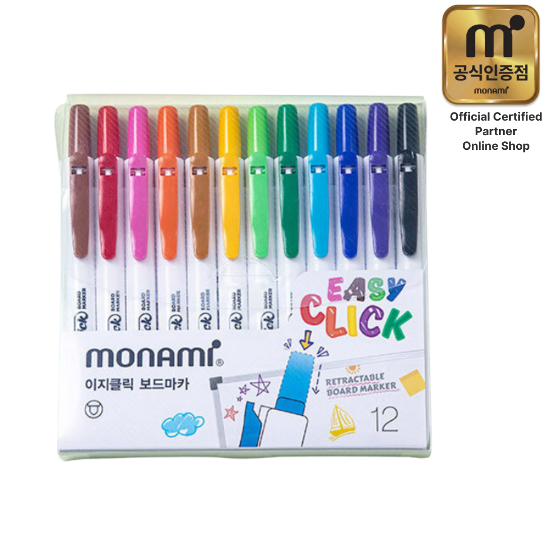 (Monami) EasyClick Board Marker Set -12 Colours