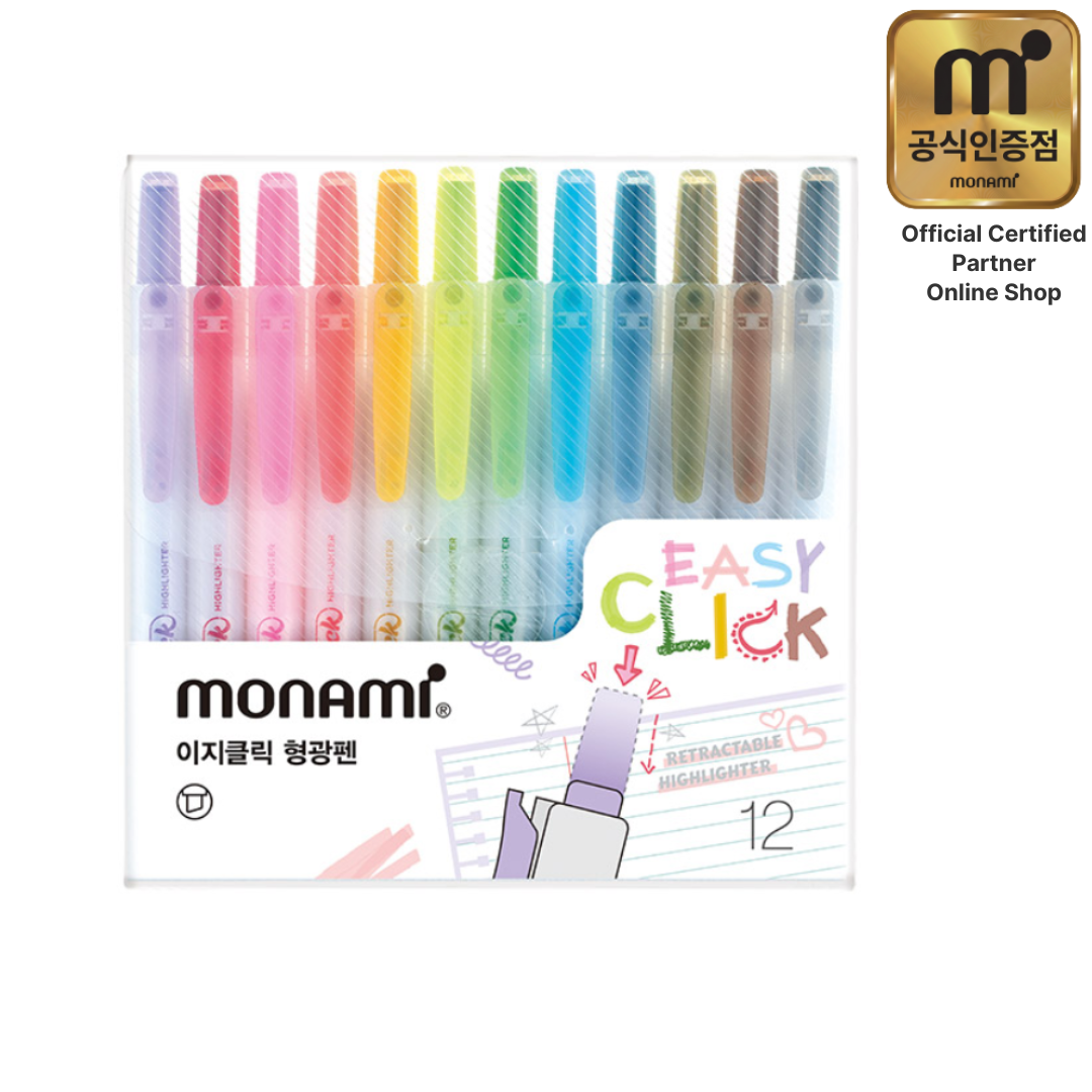 (Monami) EasyClick Highlighter Set -12 Colours