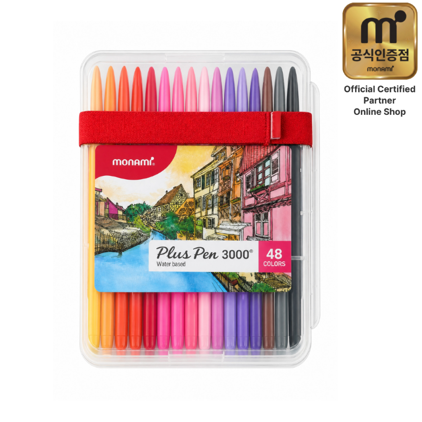 (Monami) Plus Pen 3000 (fiber tip pen) - 48 Set
