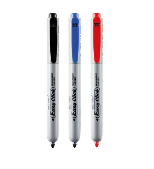 (Monami) EasyClick Permanent Marker Basic Colour