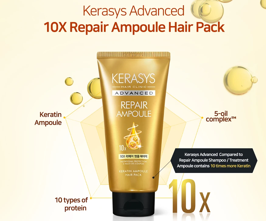 (Kerasys) Advanced 10X Repair Ampoule Hair Pack 300ml - Basic