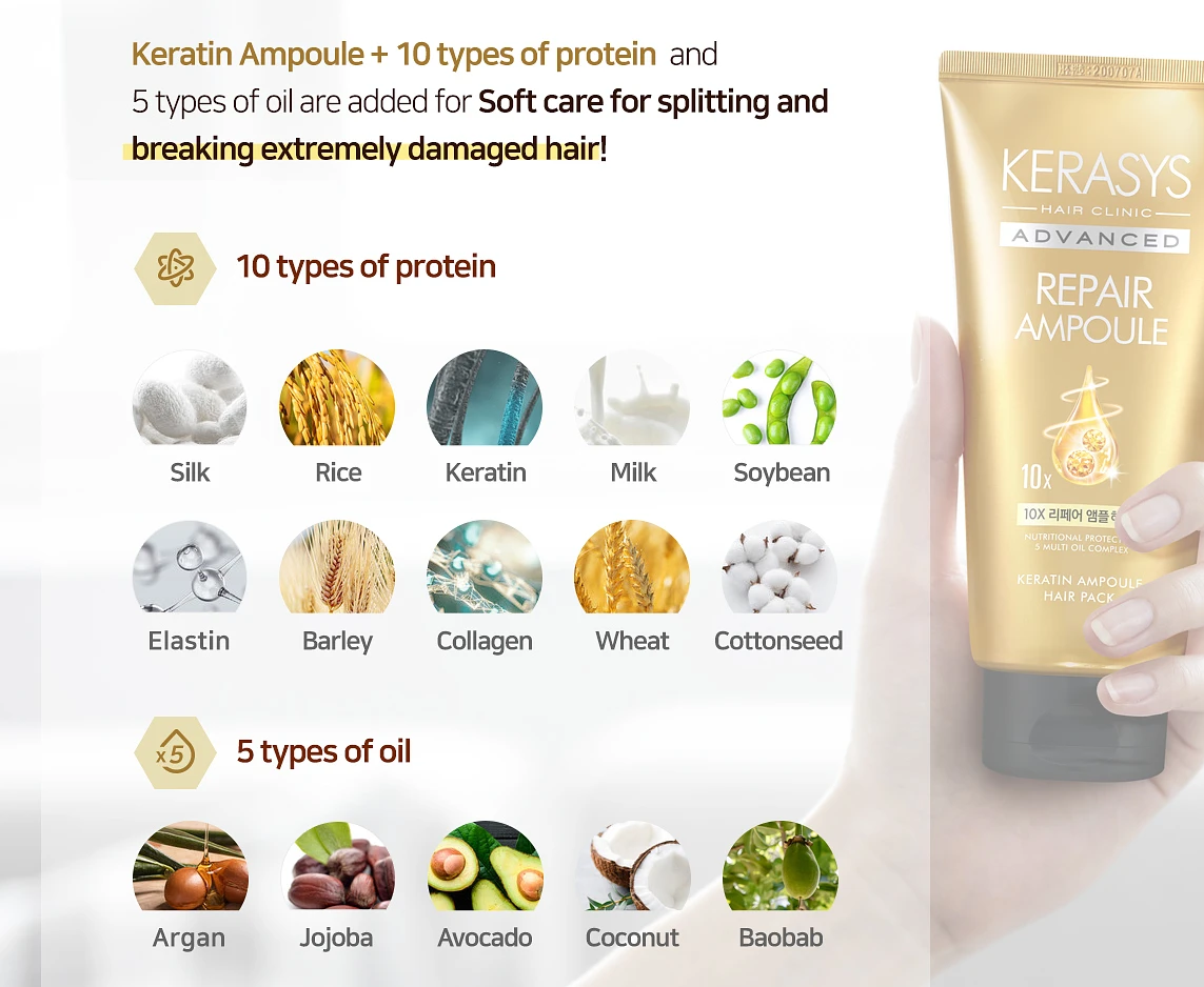 (Kerasys) Advanced 10X Repair Ampoule Hair Pack 300ml - Basic