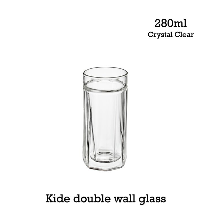 (Fiirn-Kide) Double Wall Glass 280ml -Crystal clear