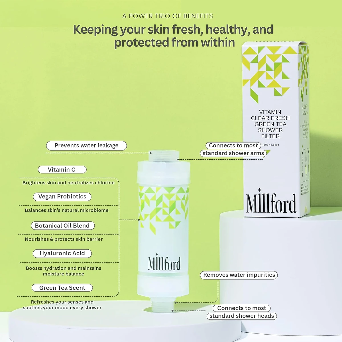 (Millford) Vitamin Clear Normal Filter- Fresh Green Tea