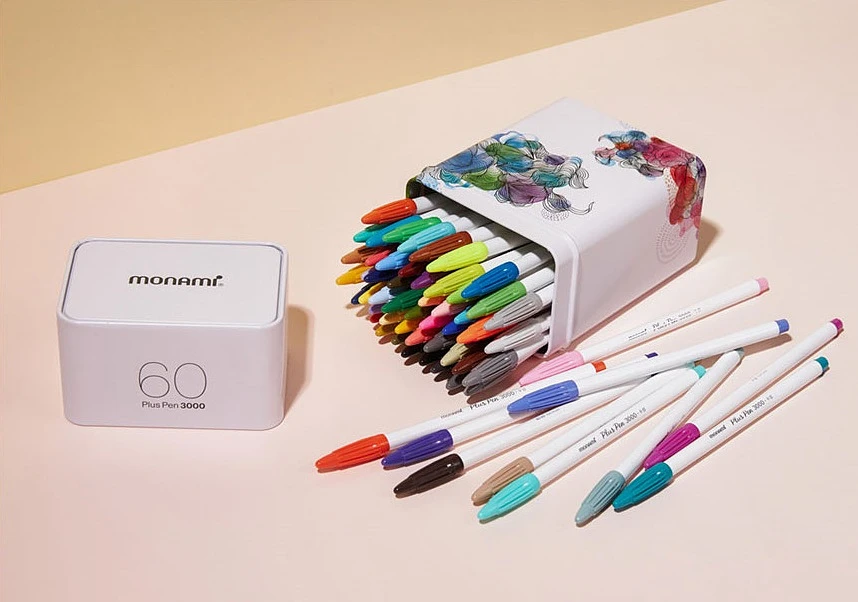 (Monami) Plus Pen 3000 (fiber tip pen) - 60 Set