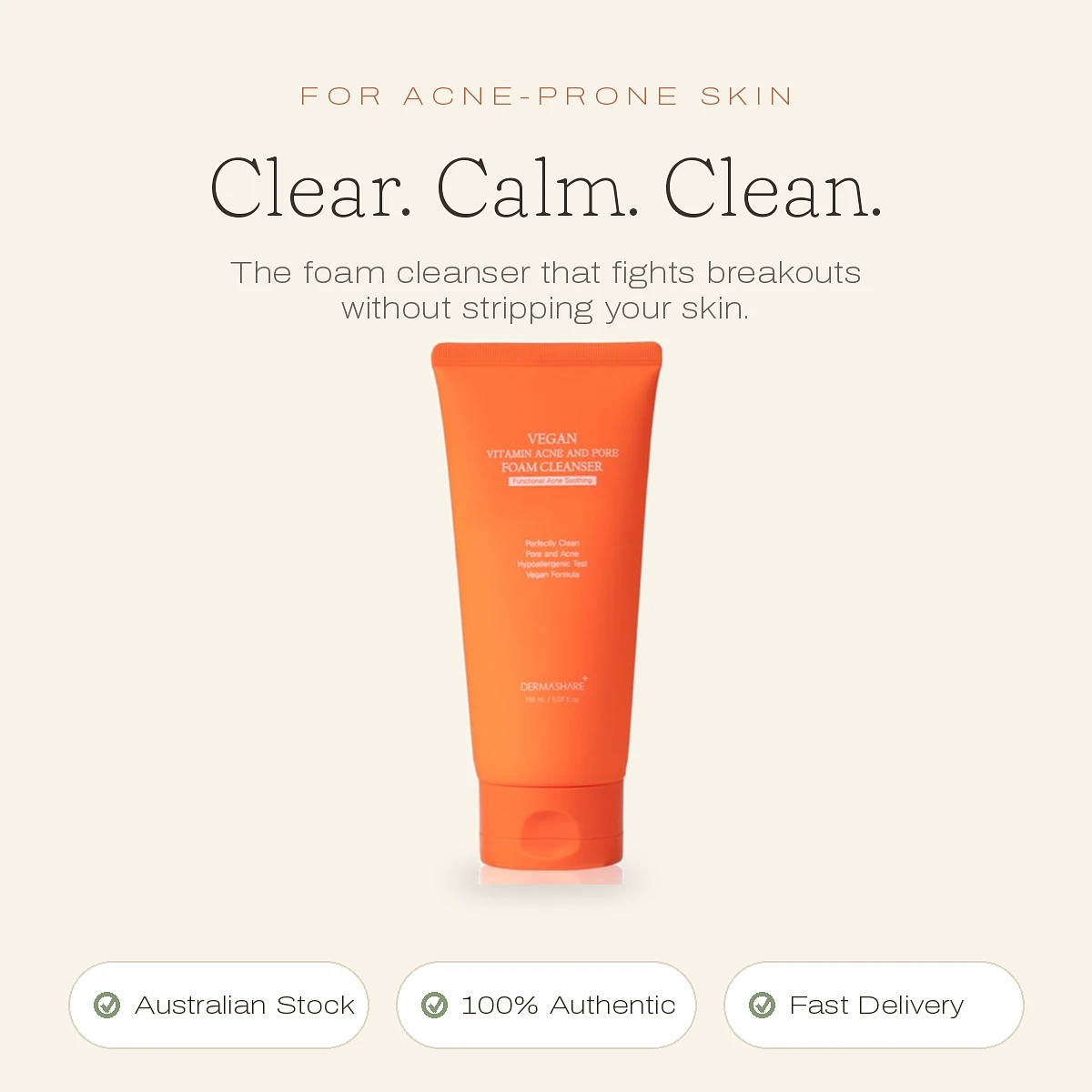  (DERMASHARE) Vegan Vitamin Acne and Pore Foam Cleanser 150ml