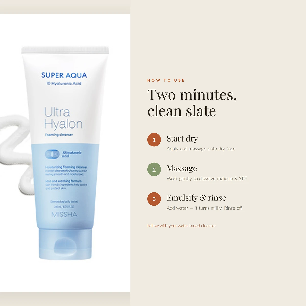 (MISSHA) Super Aqua Ultra Hyalon Foaming Cleanser 200ml