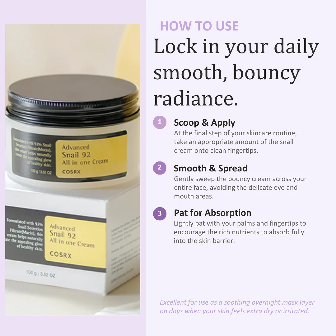 (COSRX) Advanced Snail 92 All in one Cream 100g