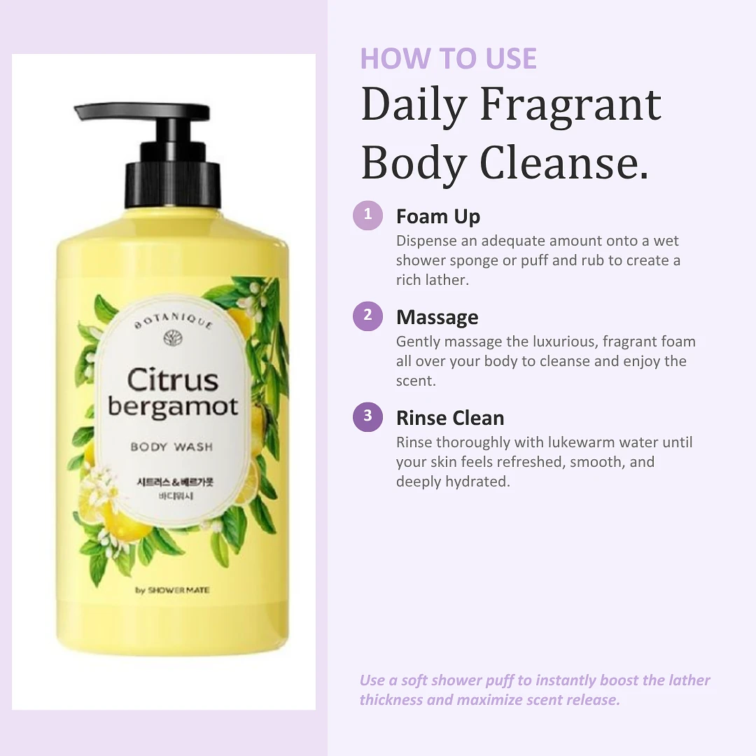 (Shower Mate) Botanique body wash 800ml (Citrus Bergamot)