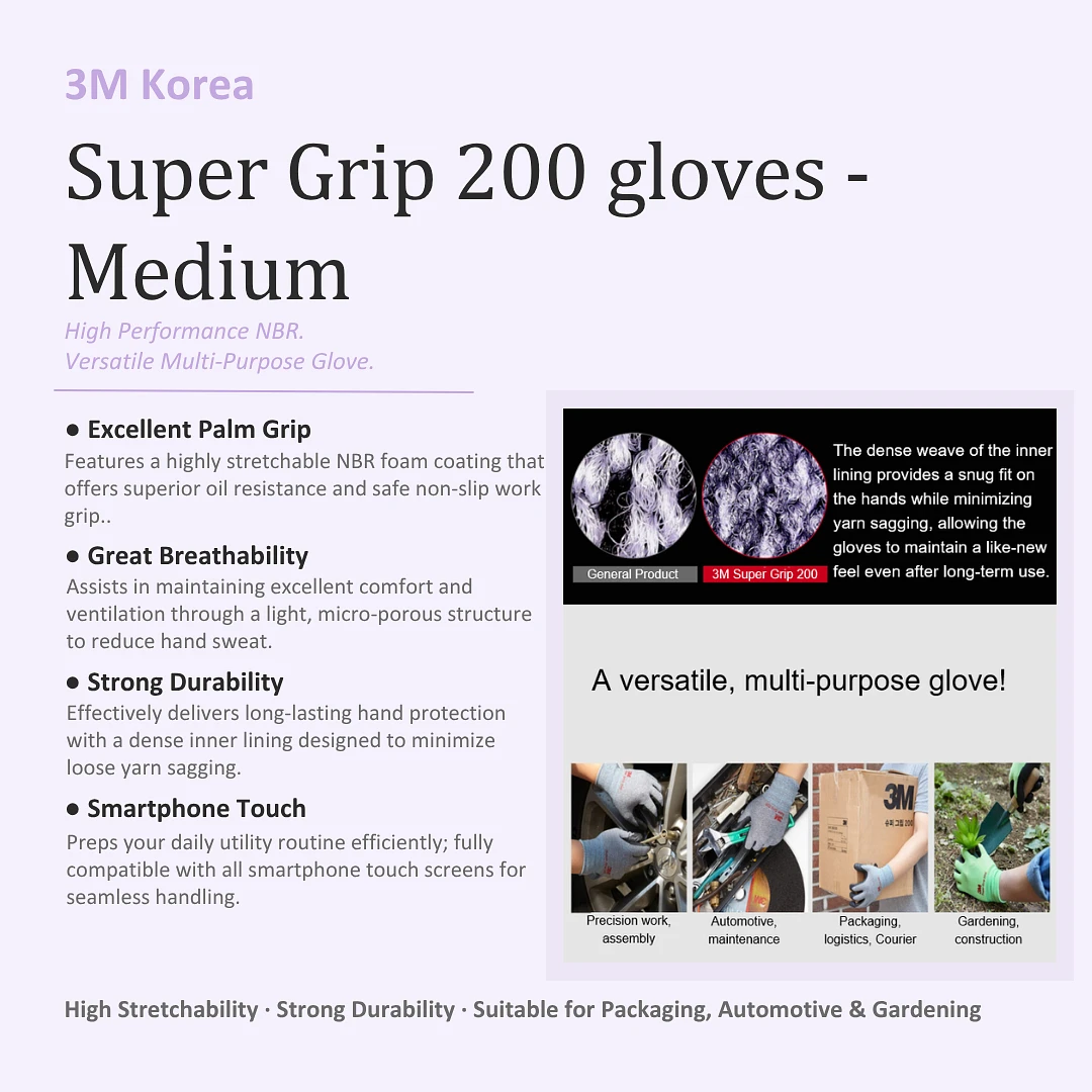 (3M) Super Grip 200 gloves - Medium