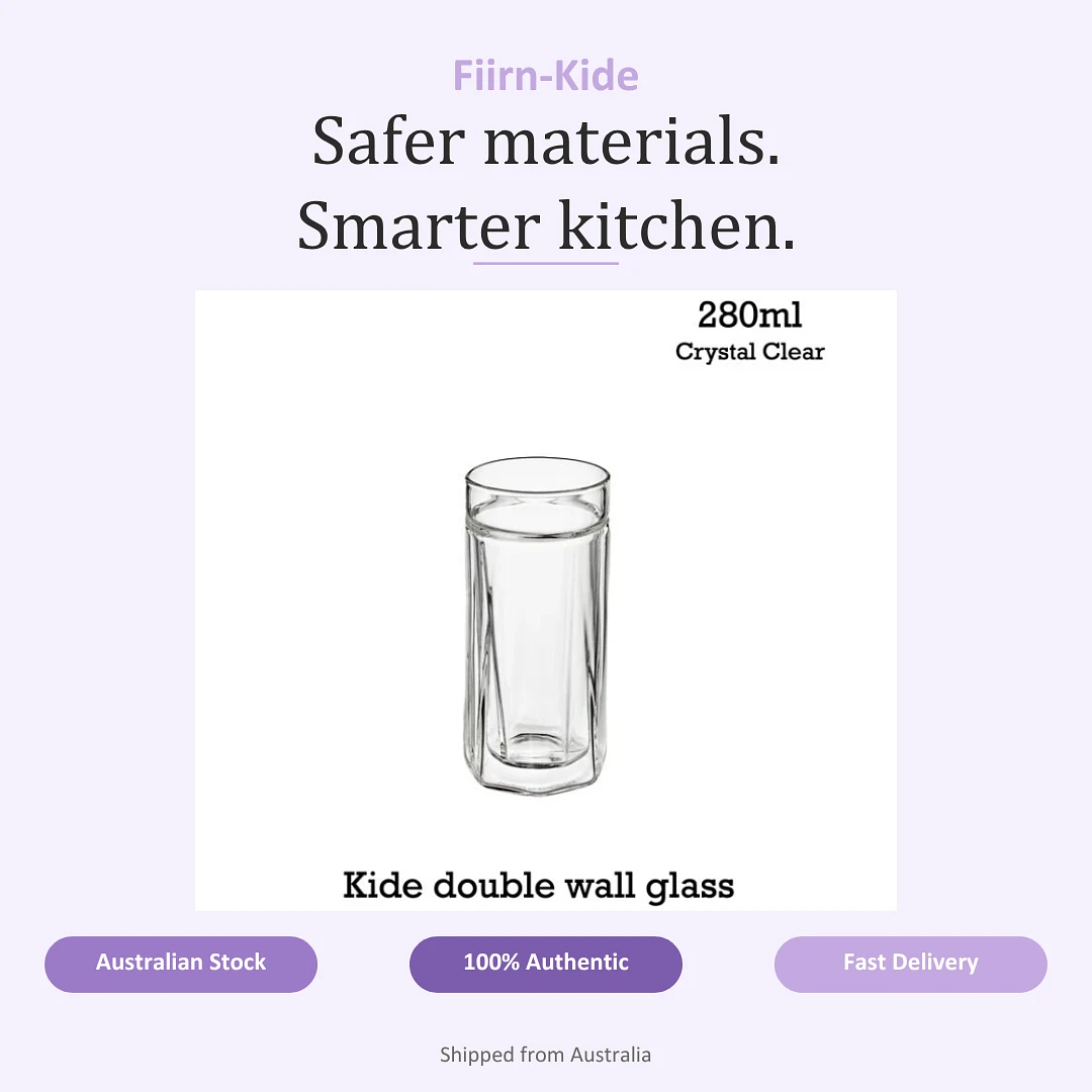 (Fiirn-Kide) Double Wall Glass 280ml -Crystal clear
