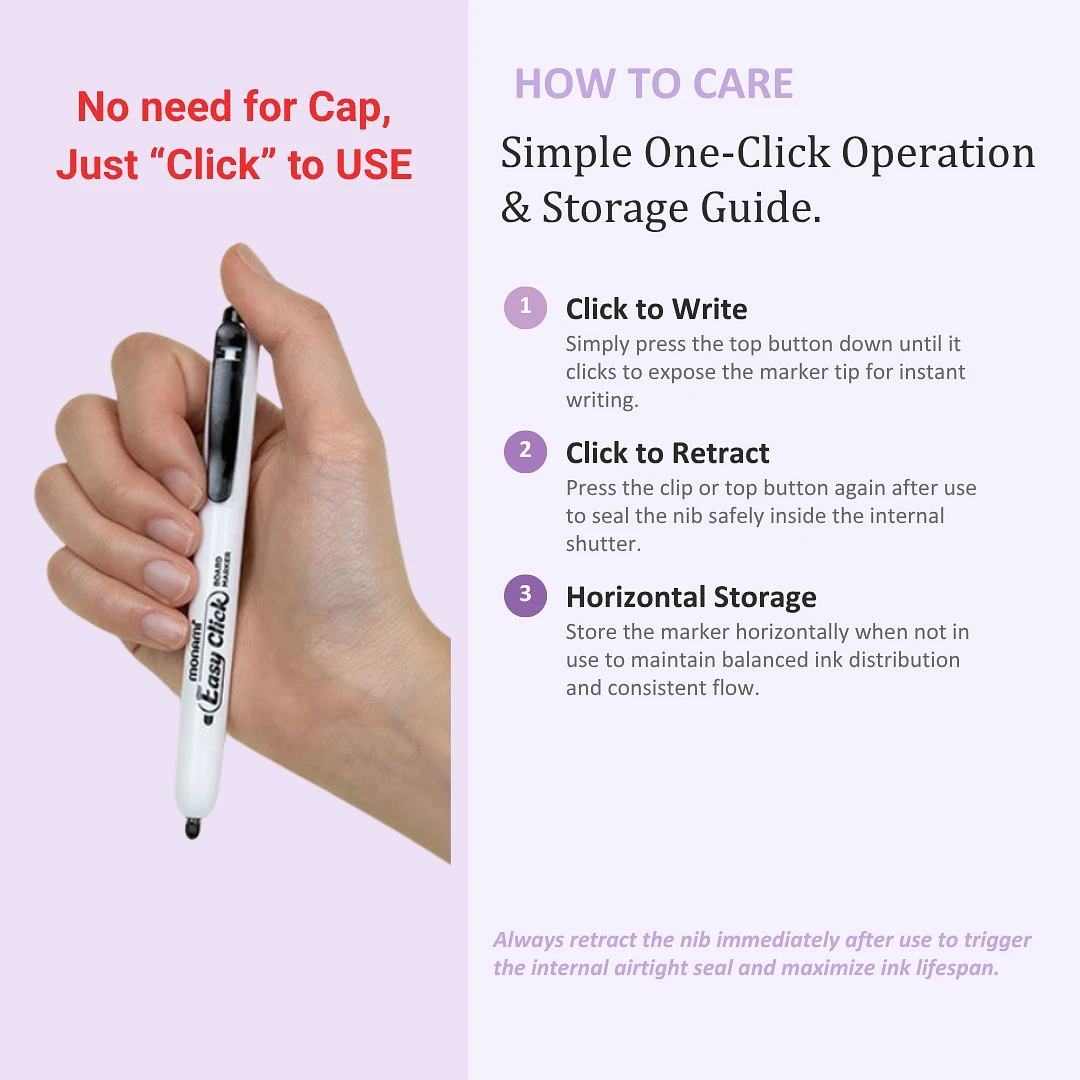 (Monami) EasyClick Permanent Marker Basic Colour