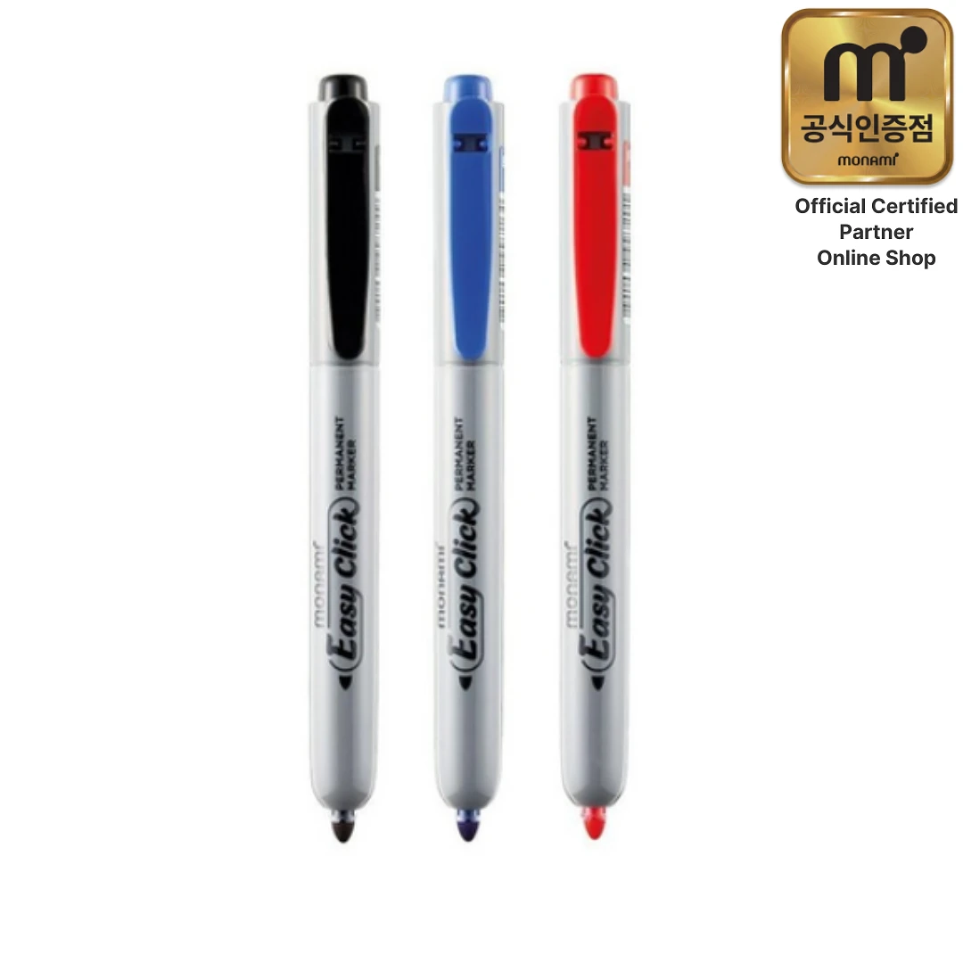 (Monami) EasyClick Permanent Marker Basic Colour