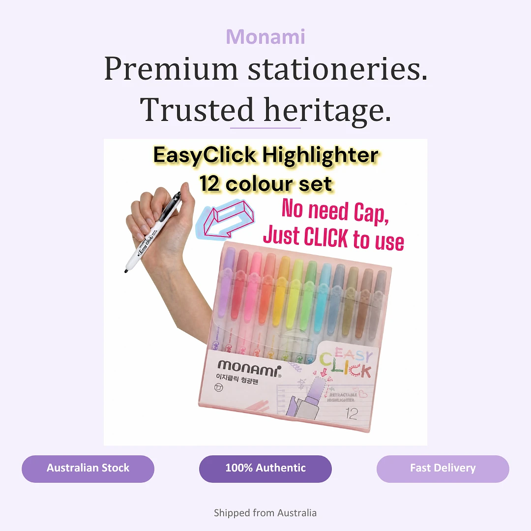 (Monami) EasyClick Highlighter Set -12 Colours