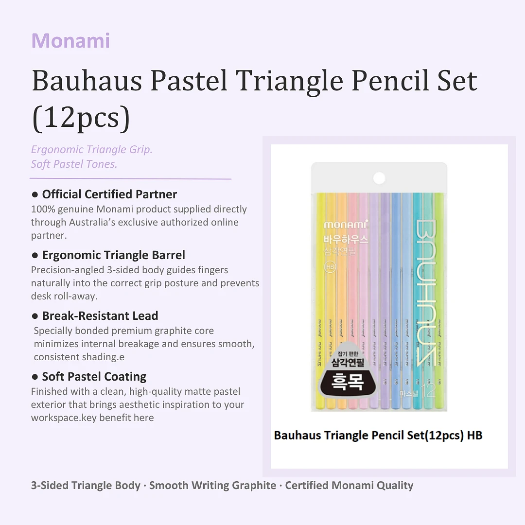 (Bauhaus) Pastel Triangle Pencil Set(12pcs)