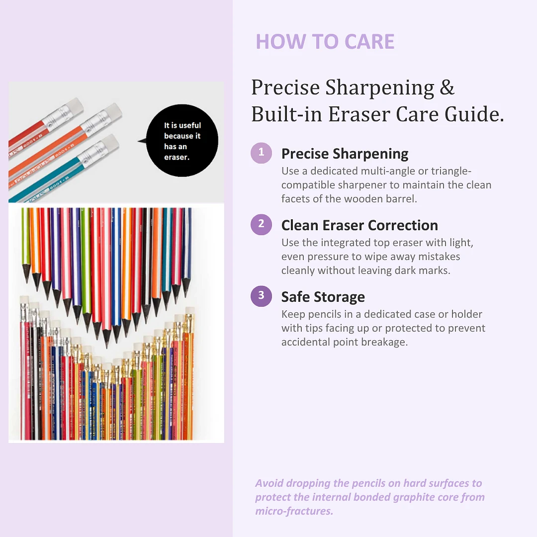 (Bauhaus) Triangle Eraser Pencil Set(6pcs)