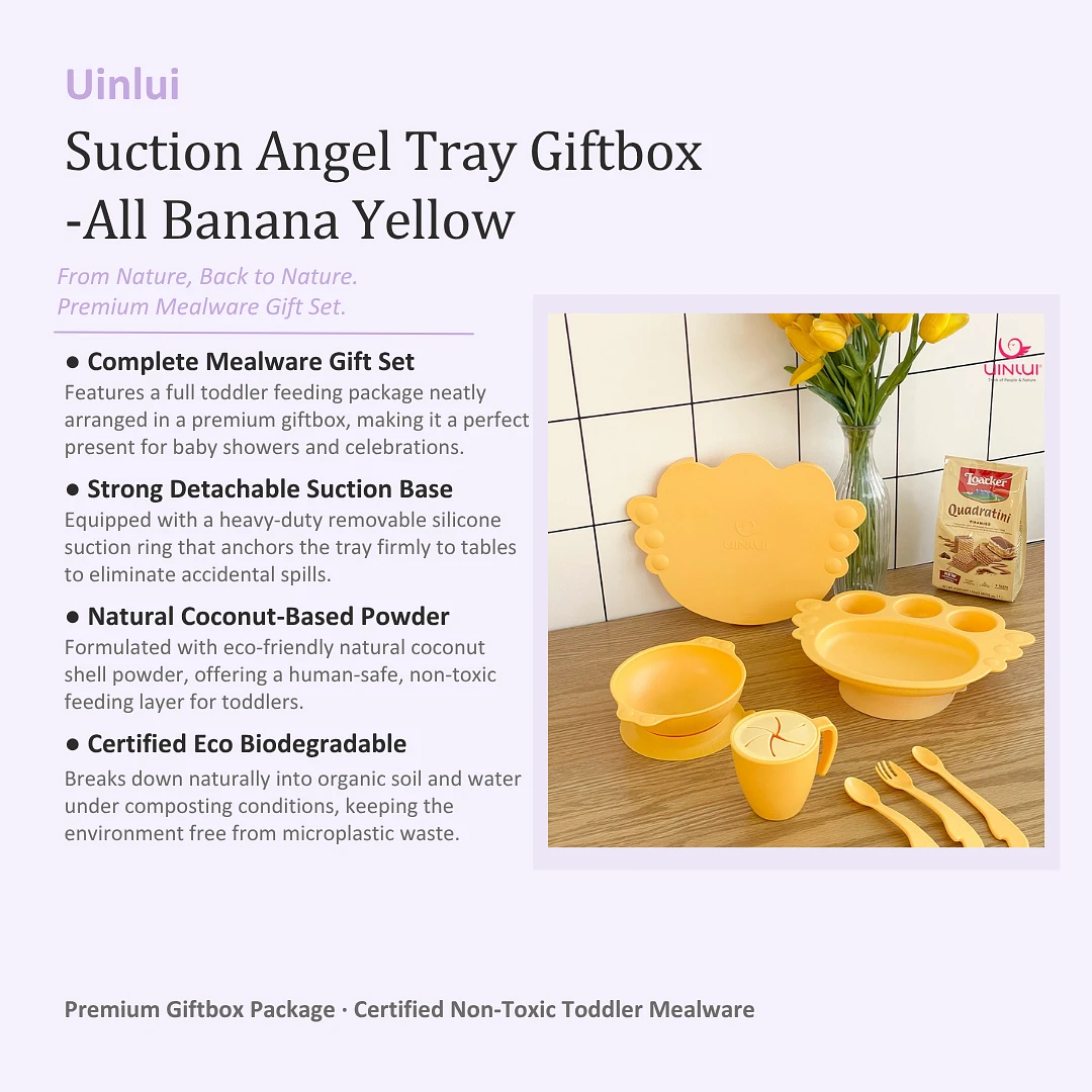 (Uinlui) Suction Angel Tray Giftbox - All Banana Yellow