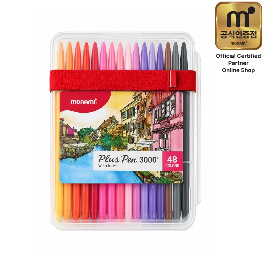 (Monami) Plus Pen 3000 (fiber tip pen) - 48 Set
