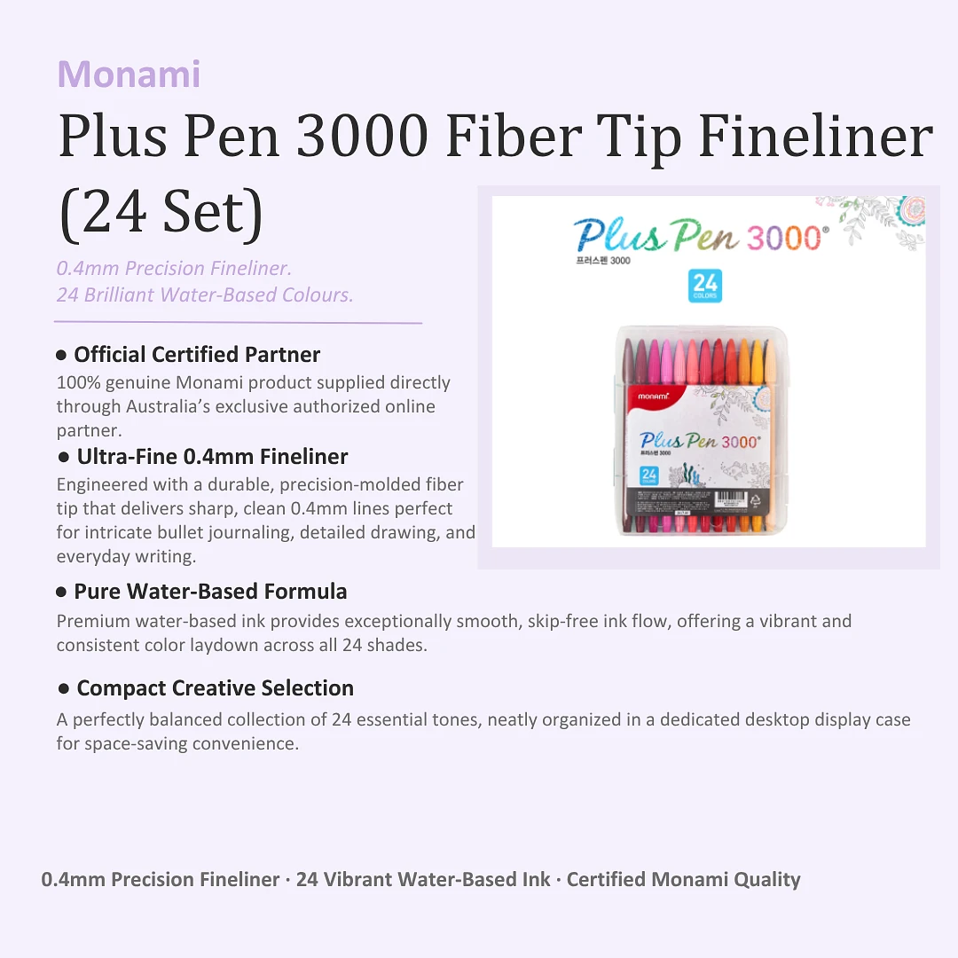 (Monami) Plus Pen 3000 (fiber tip pen) - 24 set