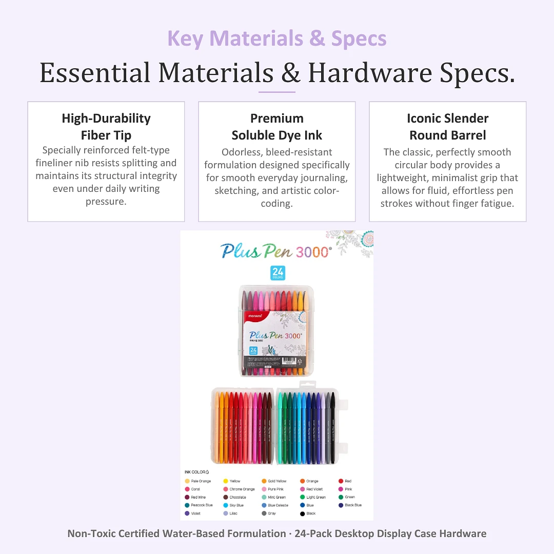 (Monami) Plus Pen 3000 (fiber tip pen) - 24 set