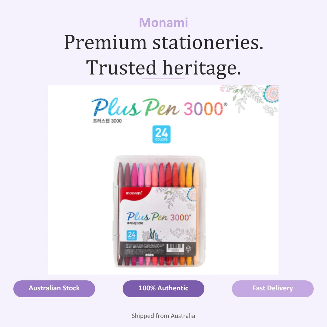 (Monami) Plus Pen 3000 (fiber tip pen) - 24 set