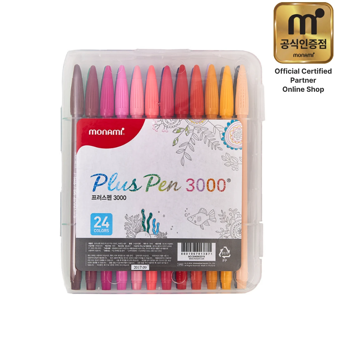 (Monami) Plus Pen 3000 (fiber tip pen) - 24 set