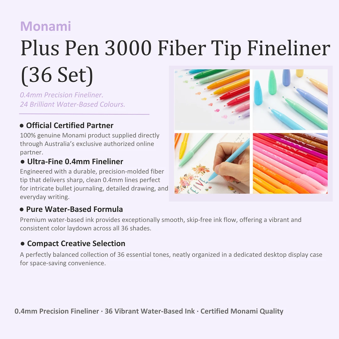 (Monami) Plus Pen 3000 (fiber tip pen) - 36 set
