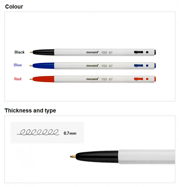(Monami) 153 Basic 0.7mm pen 1Box (12pcs)