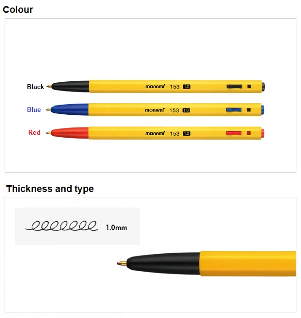 (Monami) 153 Yellow 1.0mm pen 1box(12pcs)
