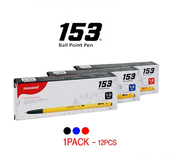 (Monami) 153 Yellow 1.0mm pen 1box(12pcs)