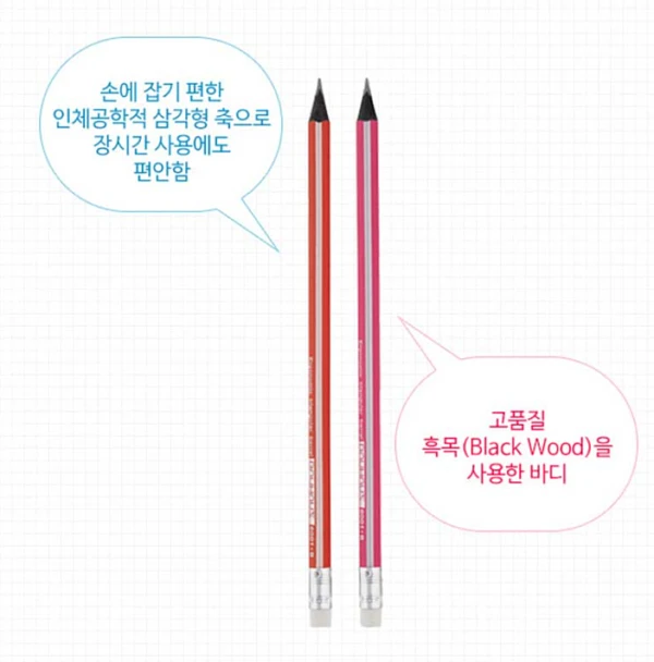 (Bauhaus) Triangle Eraser Pencil Set(6pcs)