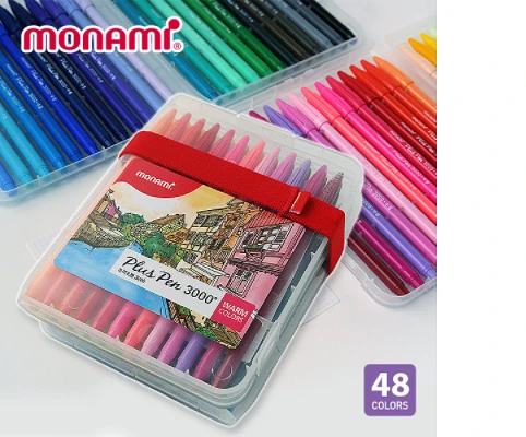 (Monami) Plus Pen 3000 (fiber tip pen) - 48 Set