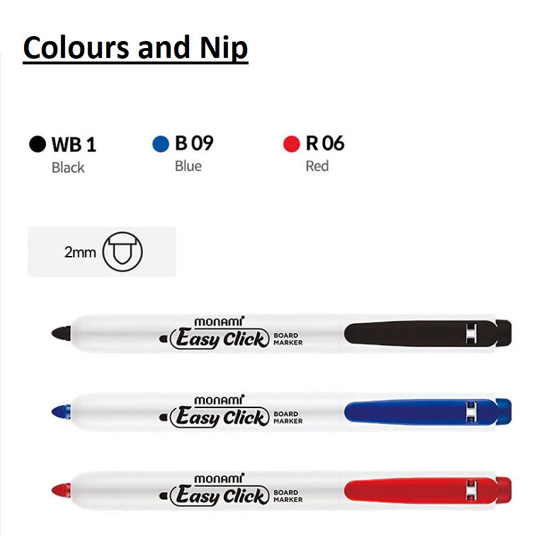 (Monami) EasyClick Board Marker Basic Colour