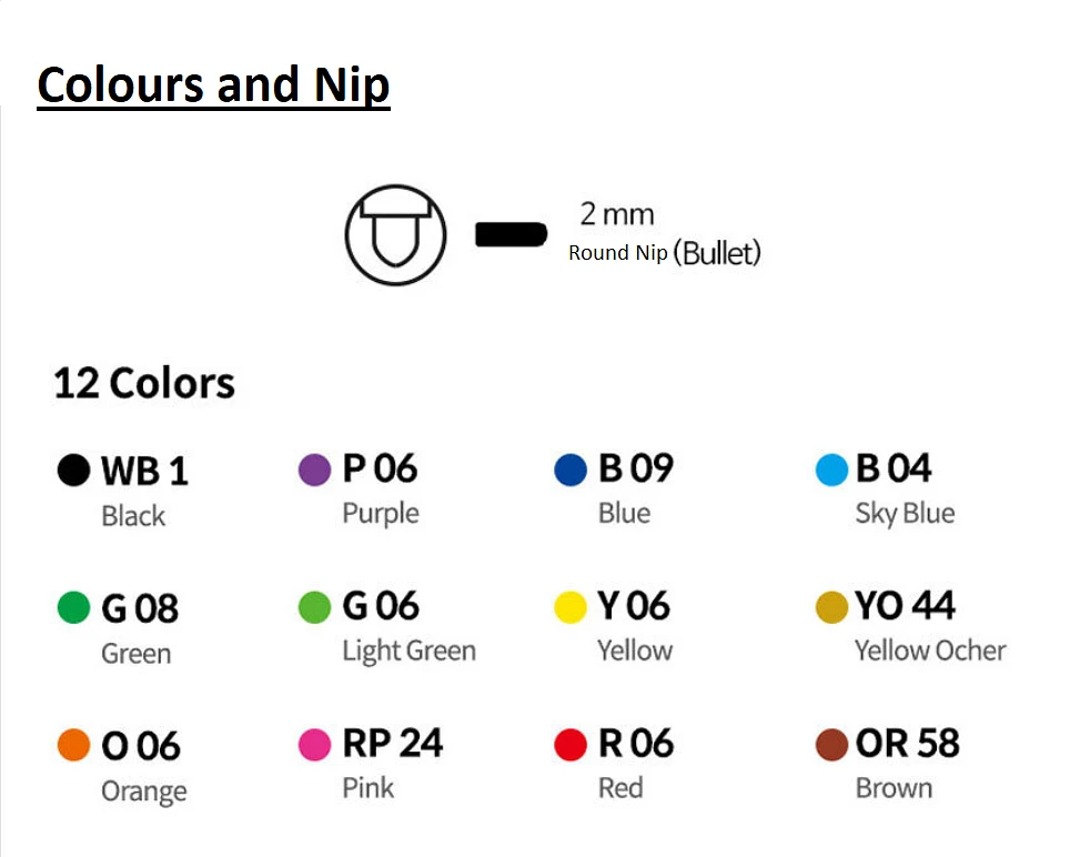 (Monami) EasyClick Board Marker Set -12 Colours