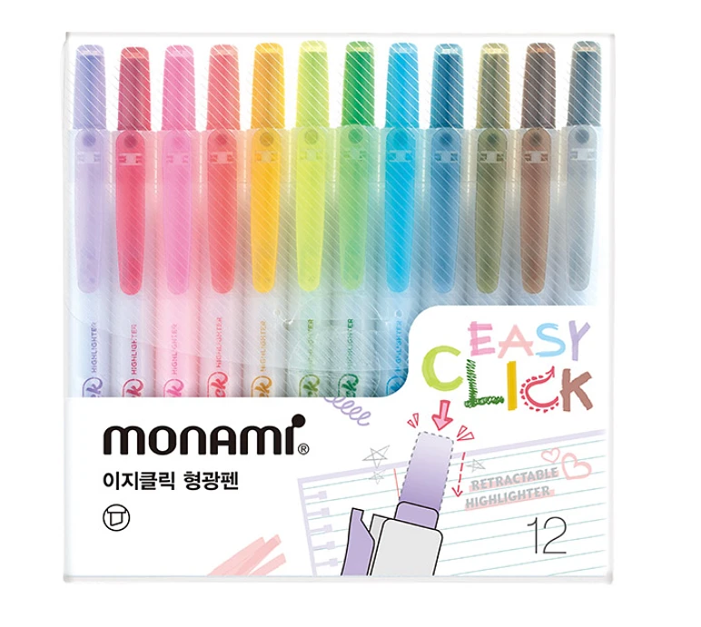 (Monami) EasyClick Highlighter Set -12 Colours