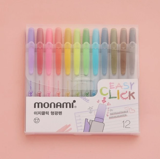(Monami) EasyClick Highlighter Set -12 Colours
