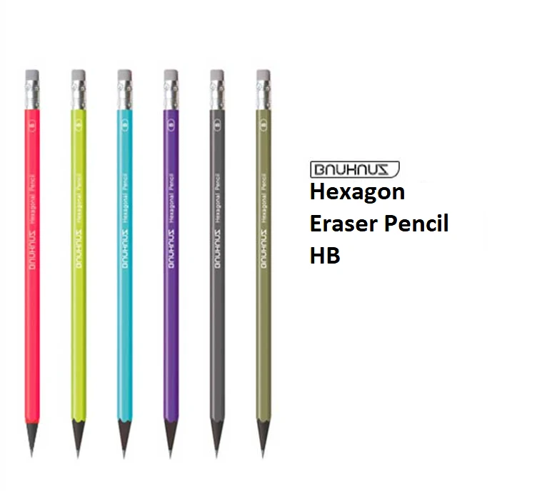 (Bauhaus) Hexagonal Eraser Pencil Set(12pcs)