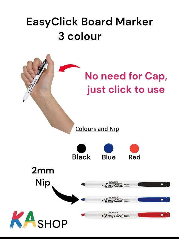 (Monami) EasyClick Board Marker Basic Colour