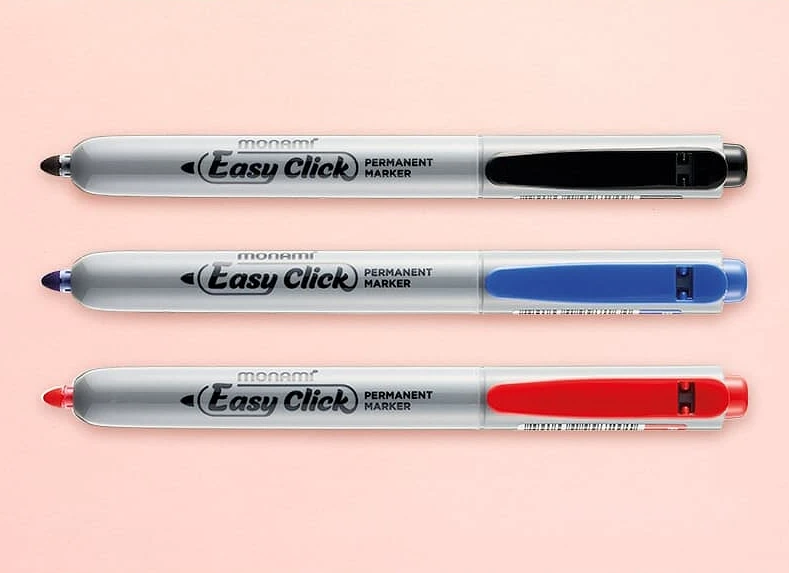 (Monami) EasyClick Permanent Marker Basic Colour